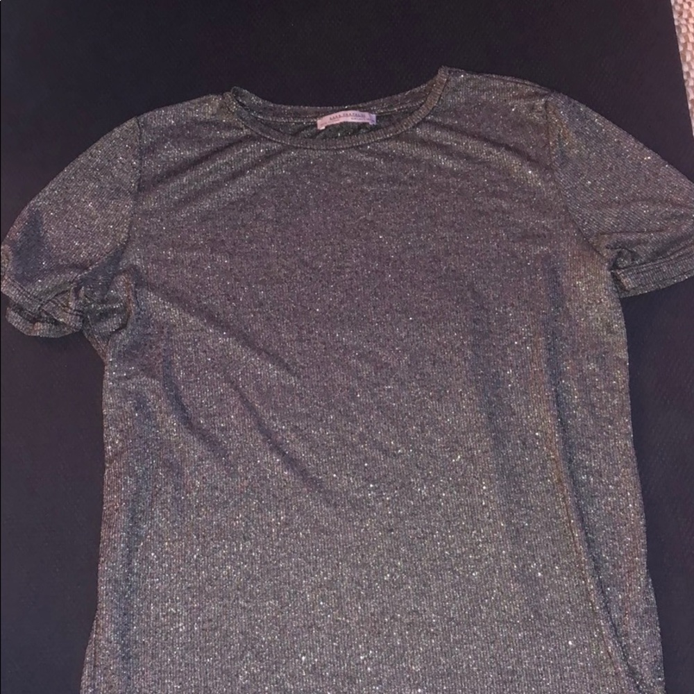 Soft, thin metallic Zara shirt